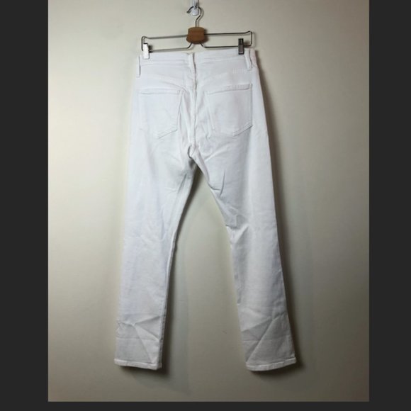 Frame Le Beau Distressed High-Rise Straight-Leg Jeans - Picture 6 of 10